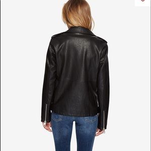 Oversized faux leather belted jacket plus size